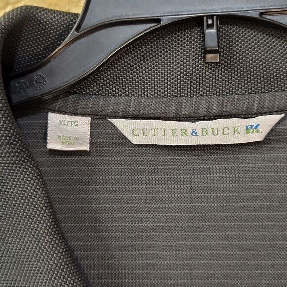 Cutter & Buck Polo Shirt Mens XL Gray Pin Stripe Short Sleeve Golf Outdoors - Picture 3 of 11